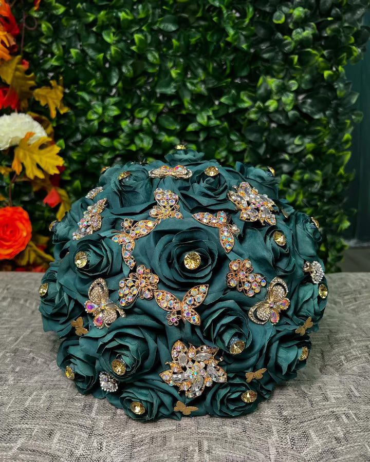 Jeweled Rose Sphere Bouquet